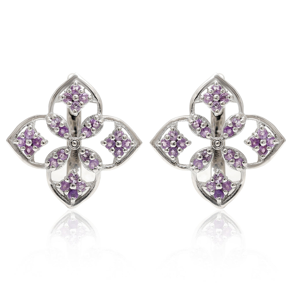 Silberohrringe mit brasilianischem Amethyst