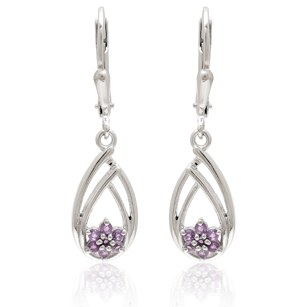 Silberohrringe mit brasilianischem Amethyst