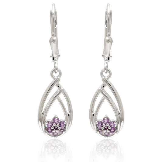 Silberohrringe mit brasilianischem Amethyst