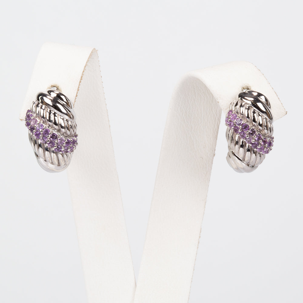 Silberohrringe mit brasilianischem Amethyst