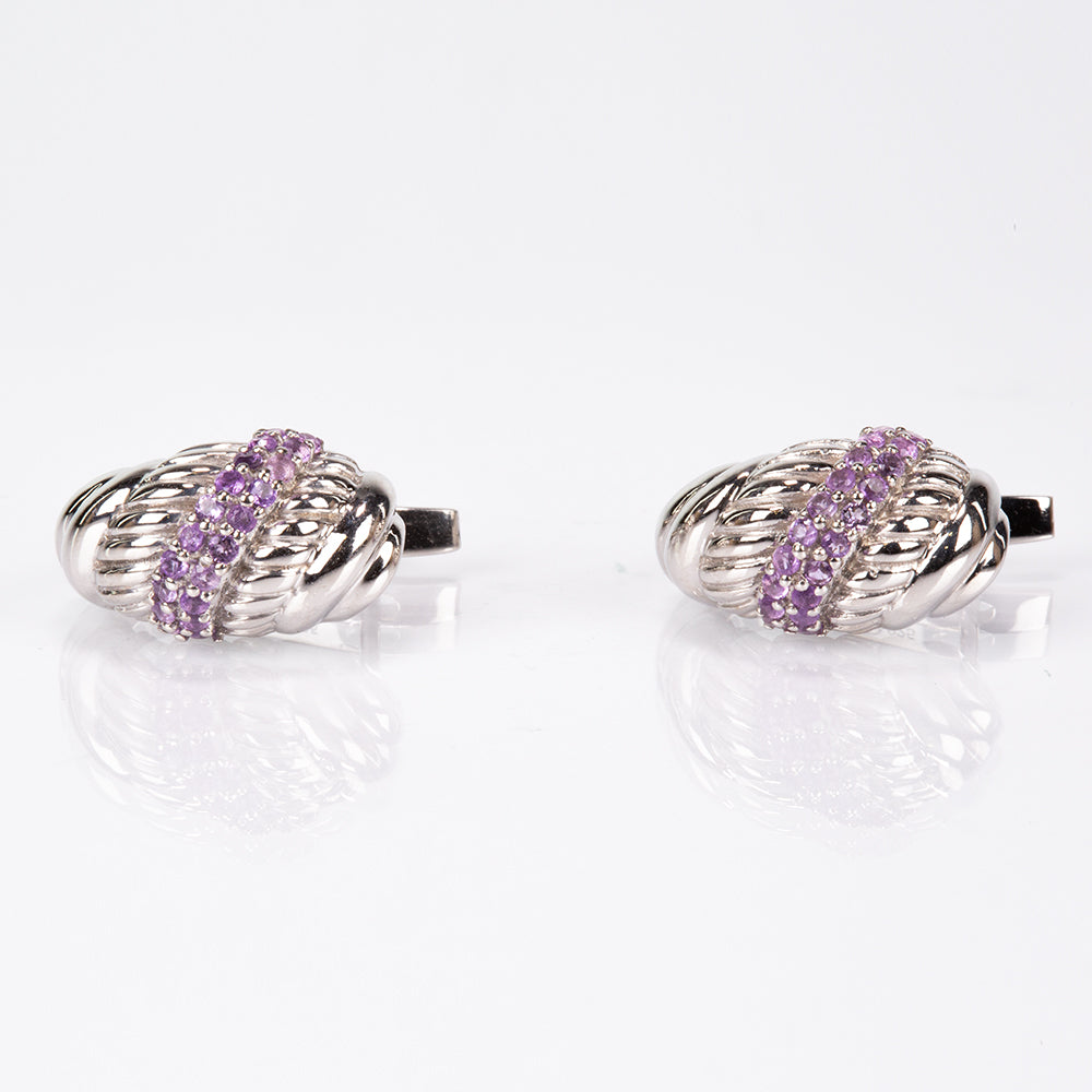 Silberohrringe mit brasilianischem Amethyst 6 