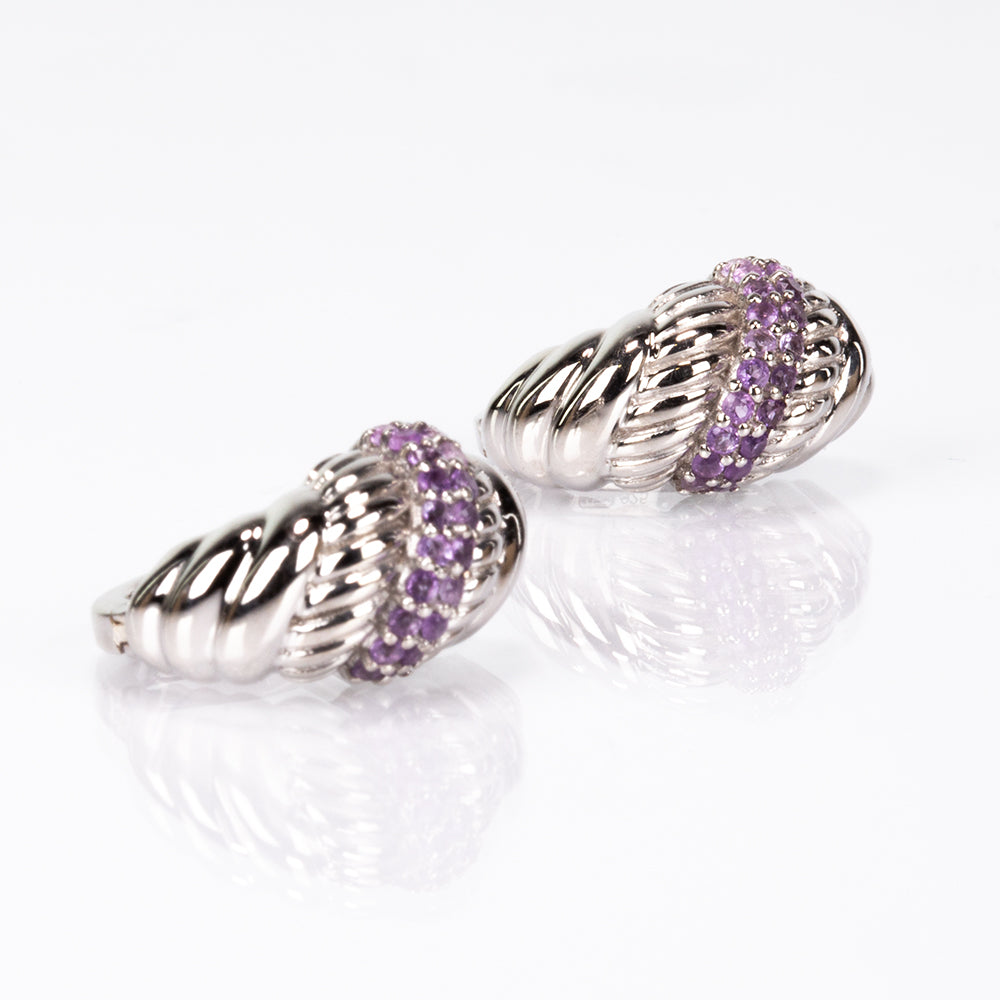 Silberohrringe mit brasilianischem Amethyst 7 