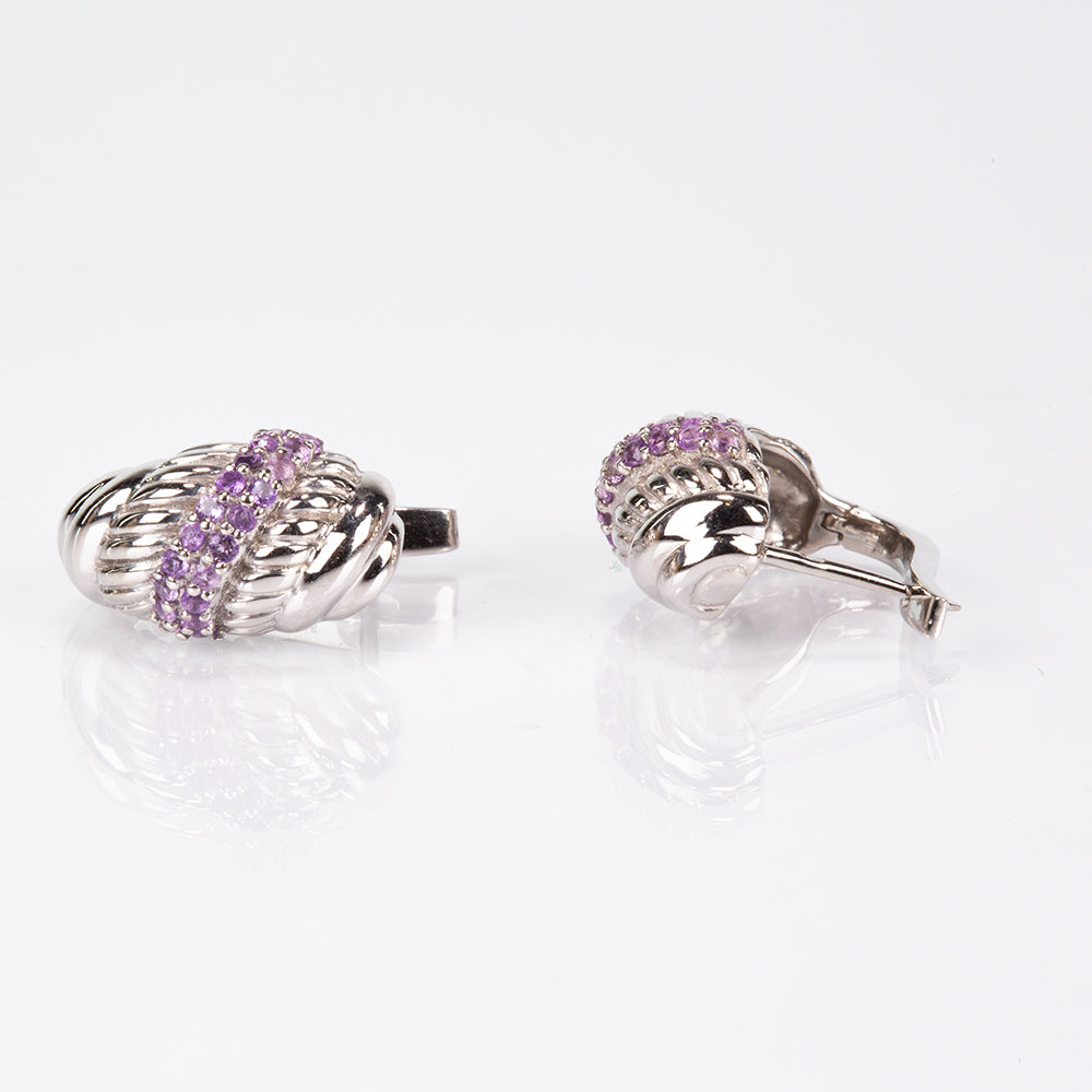 Silberohrringe mit brasilianischem Amethyst