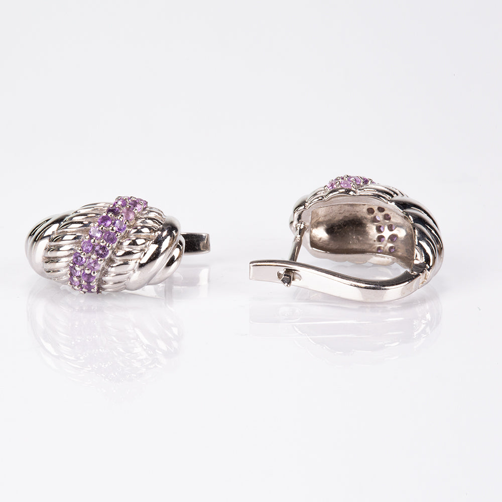 Silberohrringe mit brasilianischem Amethyst 9 