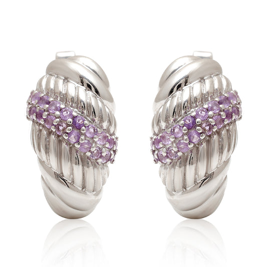 Silberohrringe mit brasilianischem Amethyst