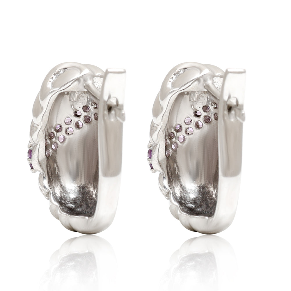 Silberohrringe mit brasilianischem Amethyst 3 