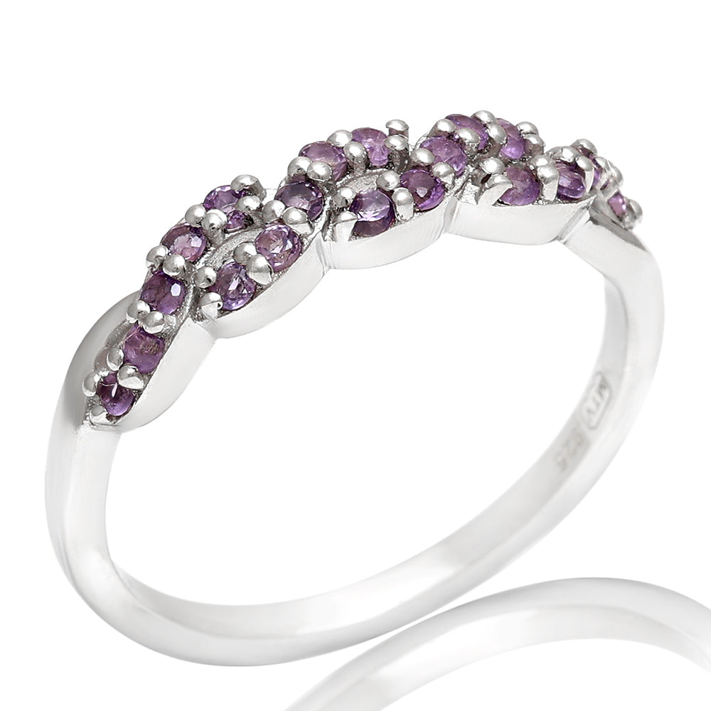 Silberring mit brasilianischem Amethyst 7 