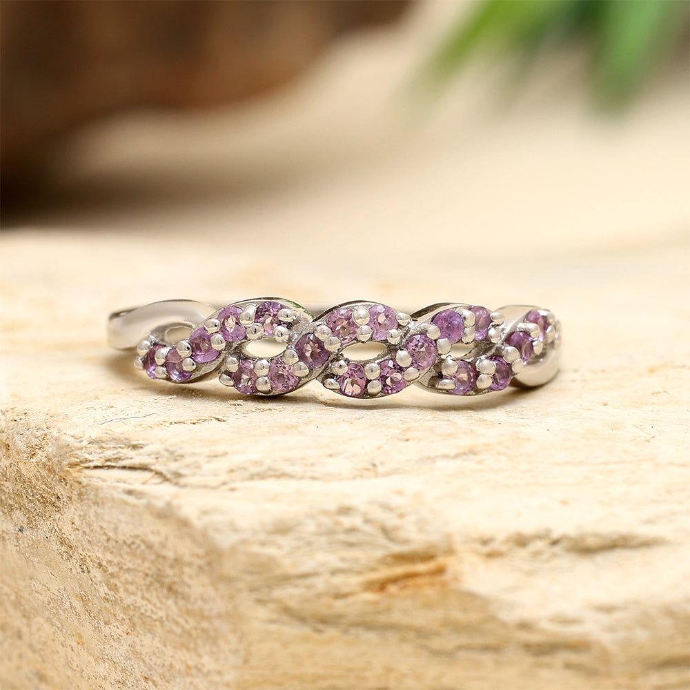 Silberring mit brasilianischem Amethyst 2 