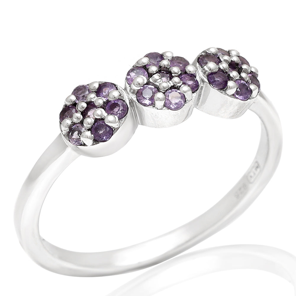 Silberring mit brasilianischem Amethyst