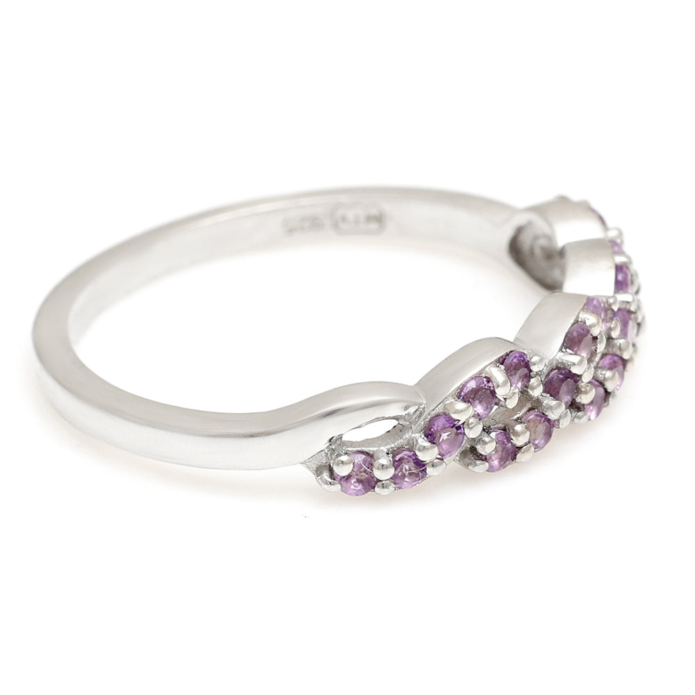 Silberring mit brasilianischem Amethyst