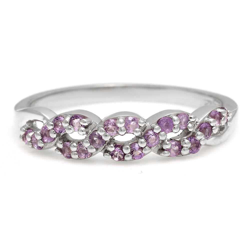 Silberring mit brasilianischem Amethyst
