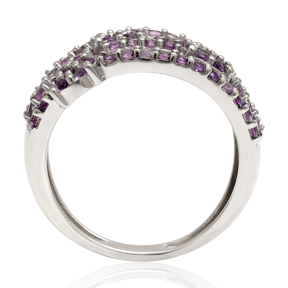 Silberring mit brasilianischem Amethyst