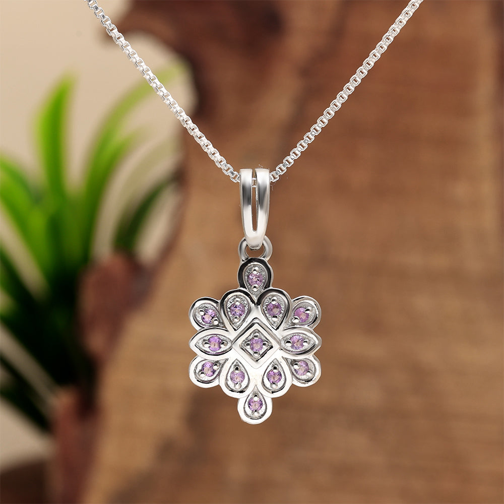 Silberanhänger mit brasilianischem Amethyst 2 