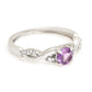 Silberring mit weißem Topas und brasilianischem Amethyst