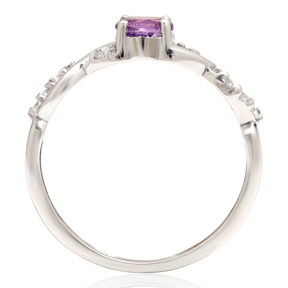 Silberring mit weißem Topas und brasilianischem Amethyst 4 