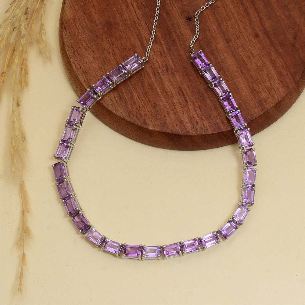 Silberarmband mit brasilianischem Amethyst