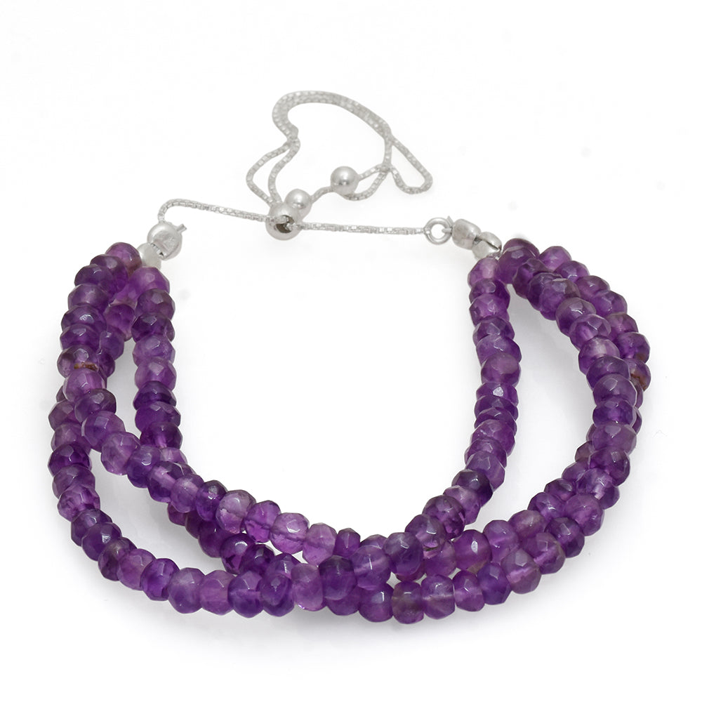 Silberhalskette mit brasilianischem Amethyst 1 