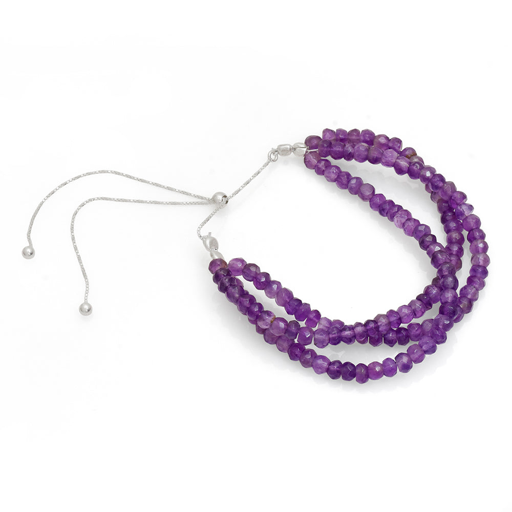 Silberhalskette mit brasilianischem Amethyst