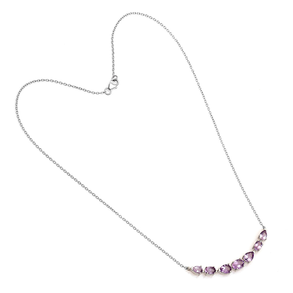 Silberhalskette mit brasilianischem Amethyst