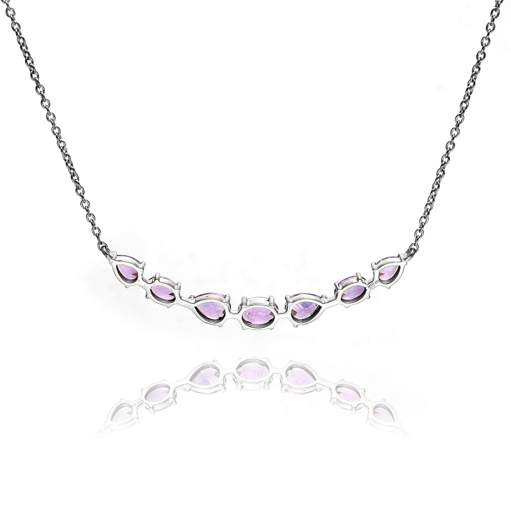 Silberhalskette mit brasilianischem Amethyst 5 