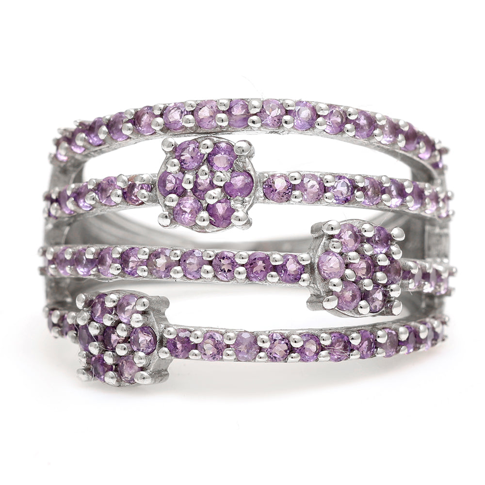 Silberring mit brasilianischem Amethyst