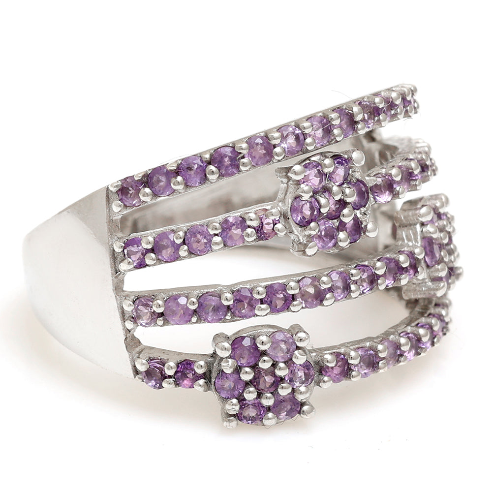 Silberring mit brasilianischem Amethyst 7 