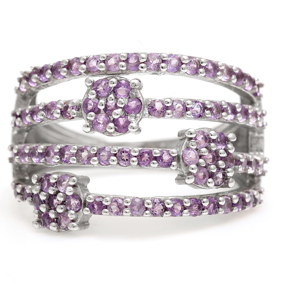 Silberring mit brasilianischem Amethyst 1 