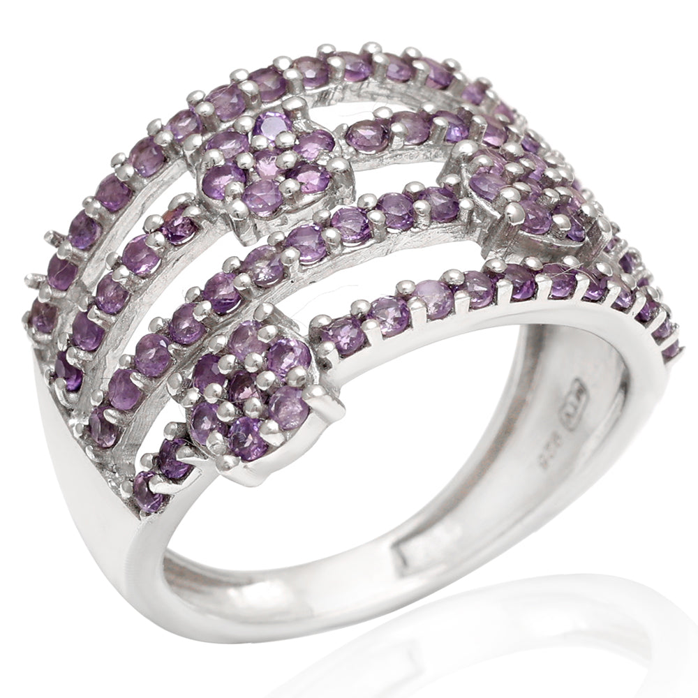 Silberring mit brasilianischem Amethyst 3 