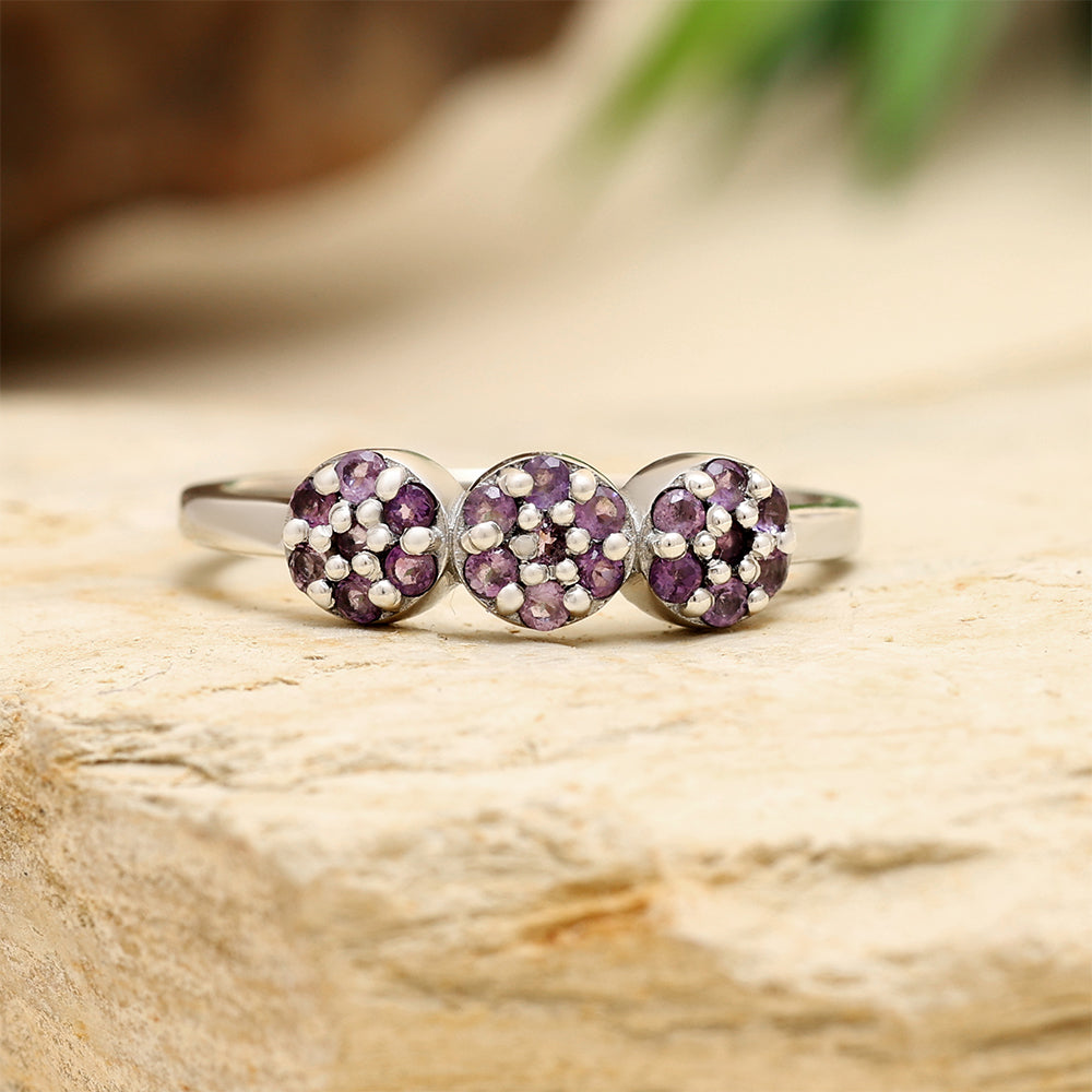 Silberring mit brasilianischem Amethyst
