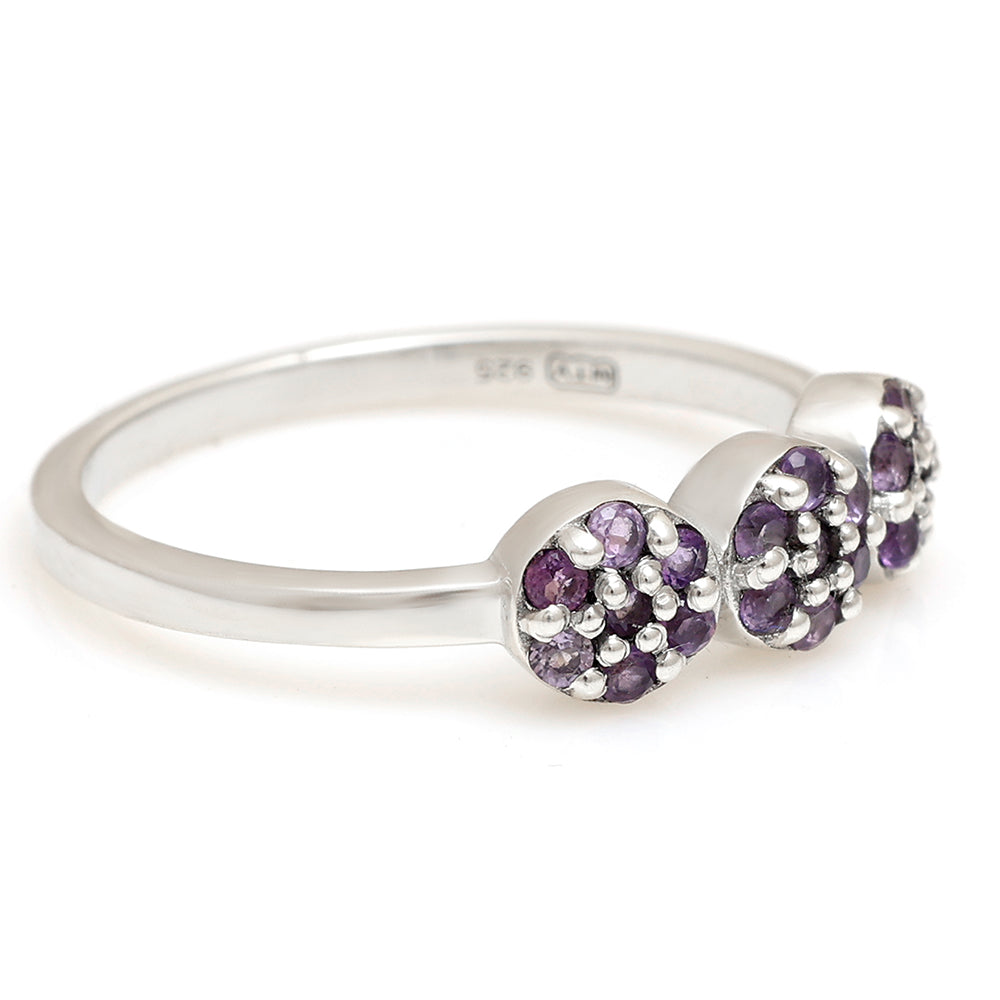 Silberring mit brasilianischem Amethyst 6 