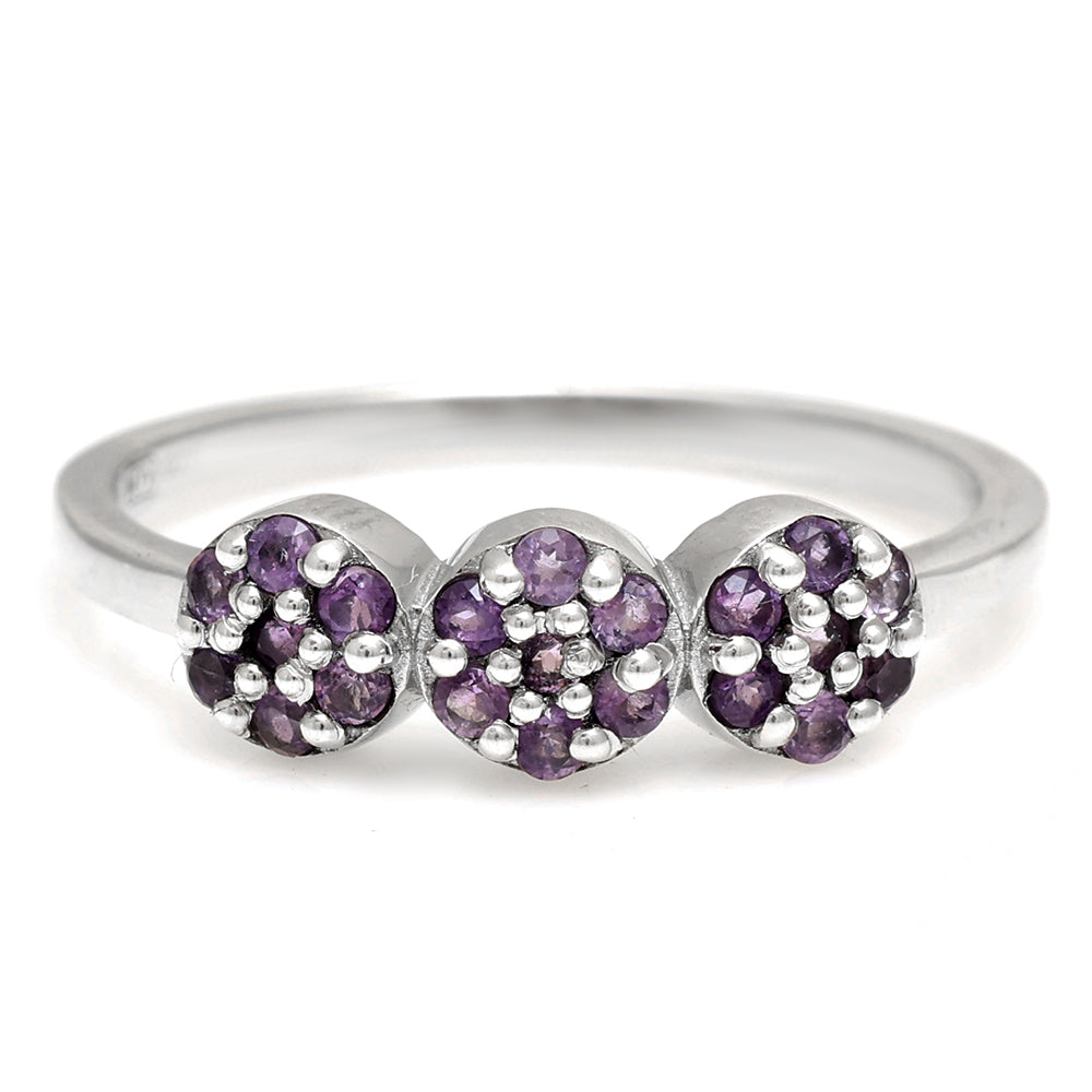 Silberring mit brasilianischem Amethyst 7 