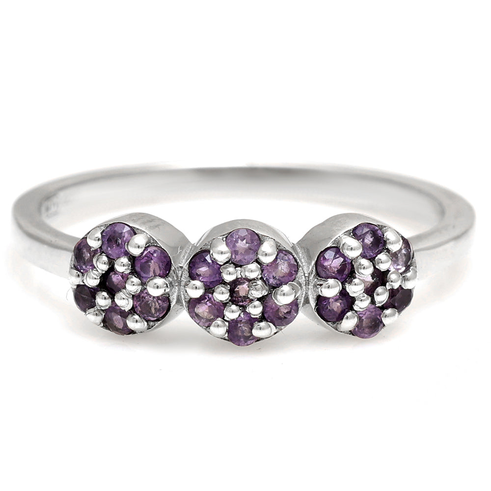 Silberring mit brasilianischem Amethyst 1 