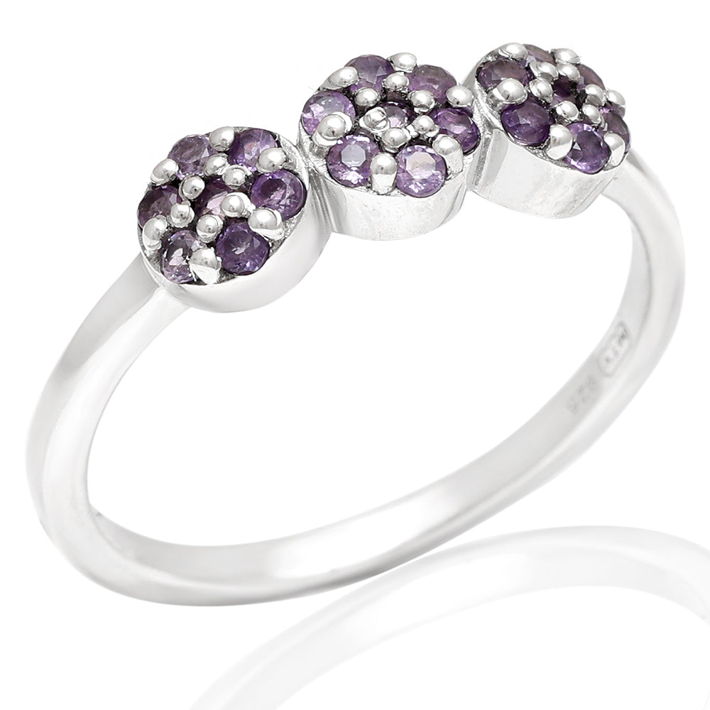Silberring mit brasilianischem Amethyst 3 