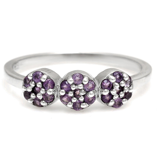 Silberring mit brasilianischem Amethyst