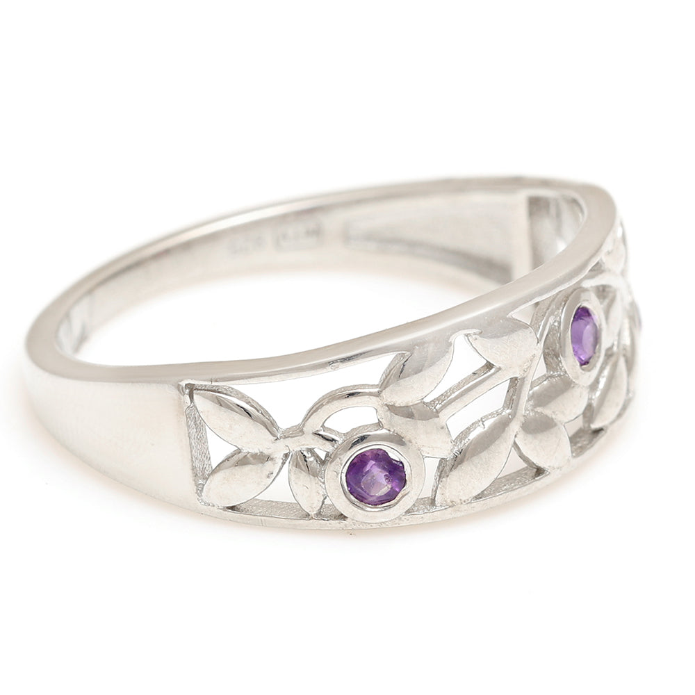 Silberring mit brasilianischem Amethyst