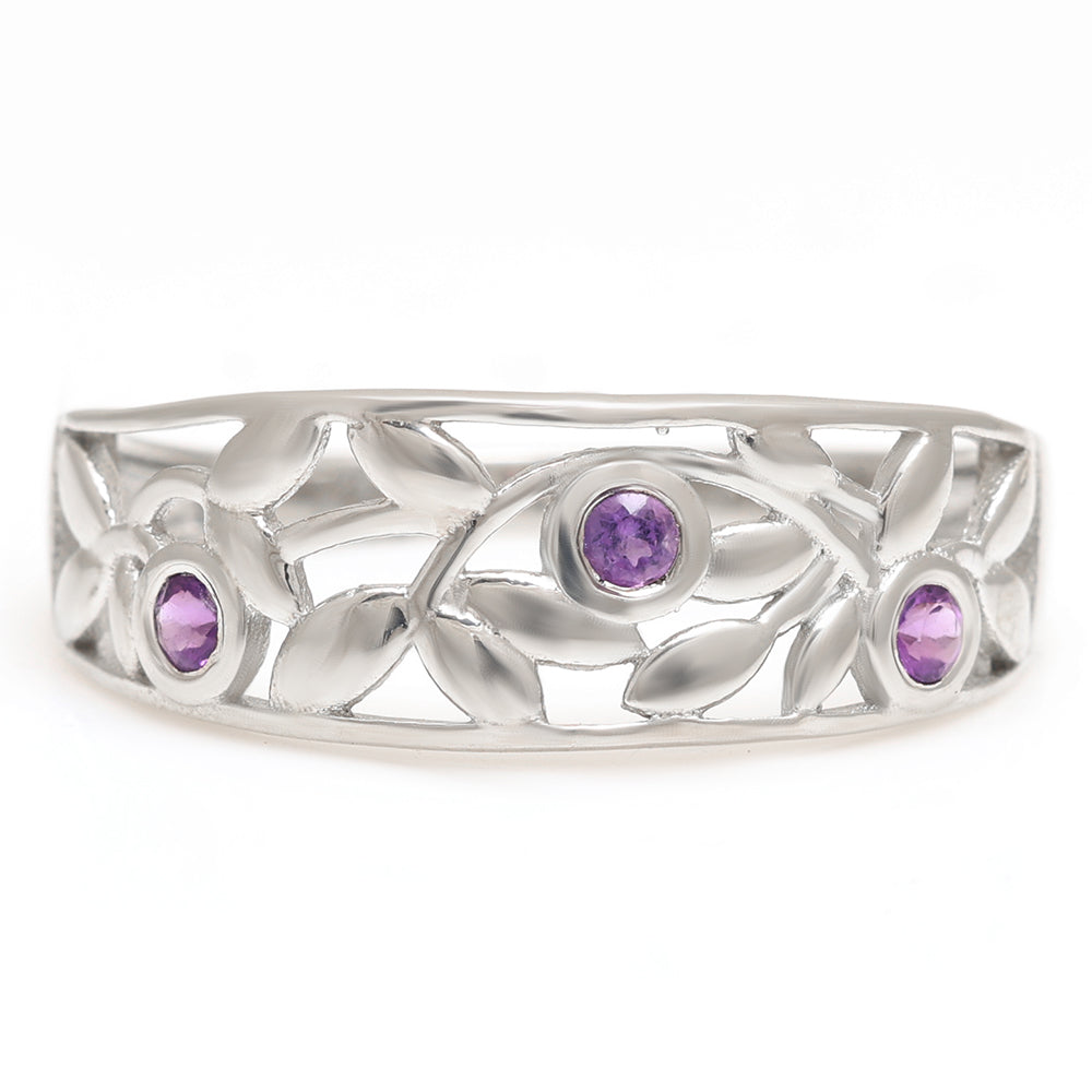 Silberring mit brasilianischem Amethyst