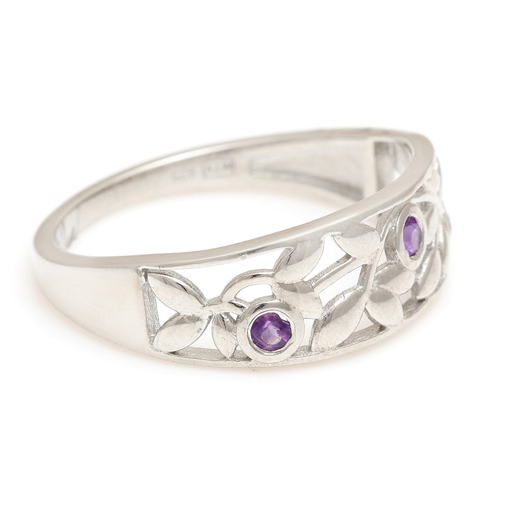 Silberring mit brasilianischem Amethyst