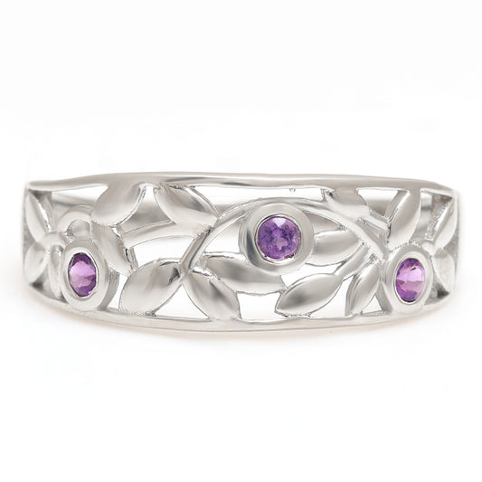 Silberring mit brasilianischem Amethyst