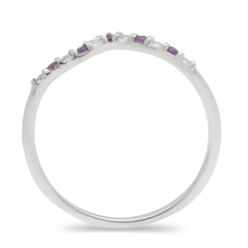 Silberring mit brasilianischem Amethyst und weißem Topas 4 