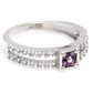 Silberring mit brasilianischem Amethyst und weißem Topas