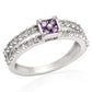 Silberring mit brasilianischem Amethyst und weißem Topas