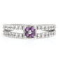 Silberring mit brasilianischem Amethyst und weißem Topas