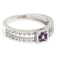 Silberring mit brasilianischem Amethyst und weißem Topas