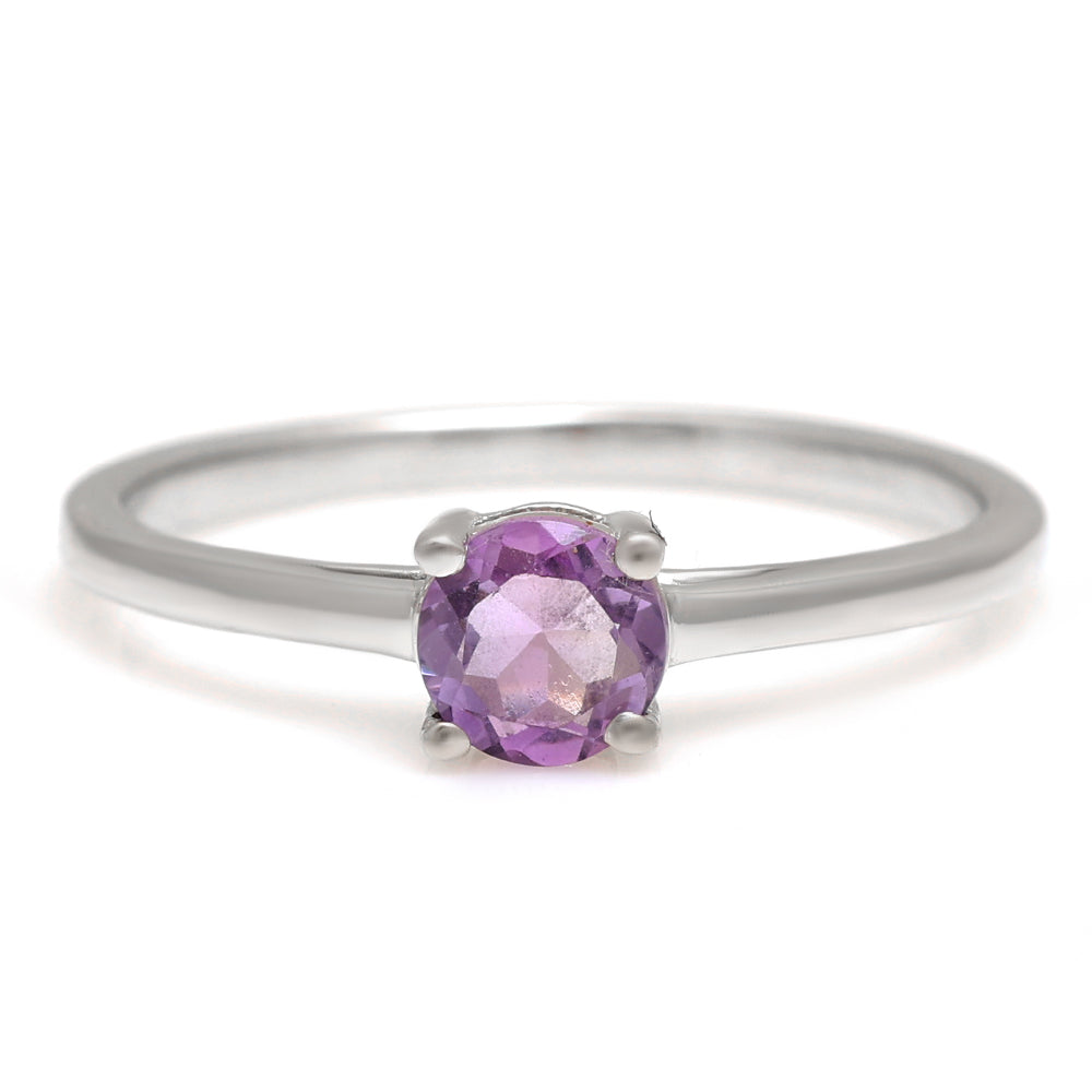 Silberring mit brasilianischem Amethyst