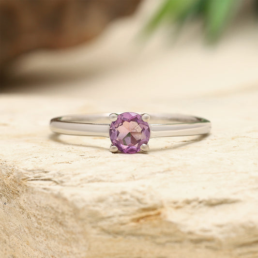 Silberring mit brasilianischem Amethyst