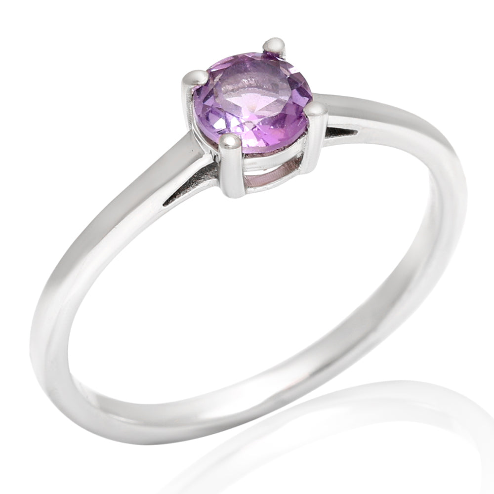 Silberring mit brasilianischem Amethyst