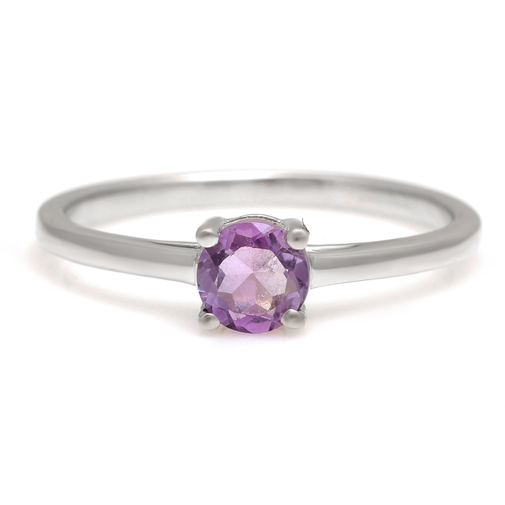 Silberring mit brasilianischem Amethyst 1 
