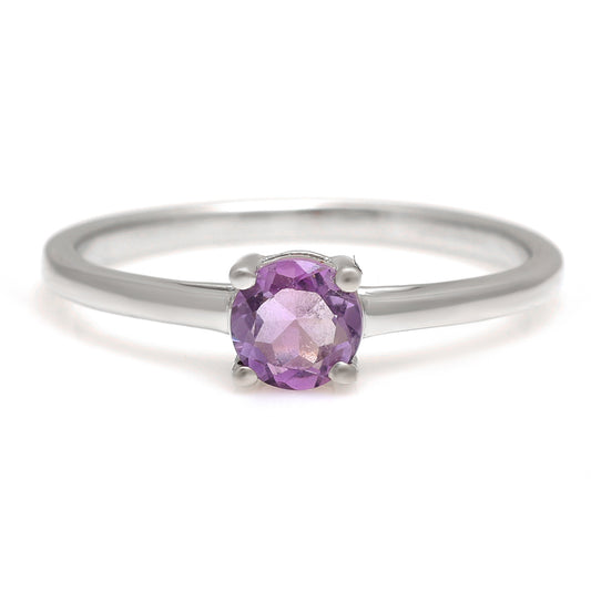Silberring mit brasilianischem Amethyst