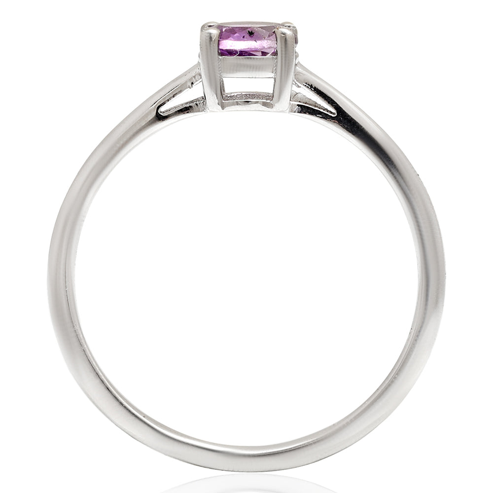 Silberring mit brasilianischem Amethyst