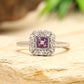 Silberring mit brasilianischem Amethyst und weißem Topas